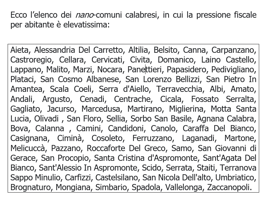 I tributi locali nei piccoli comuni italiani sono troppo elevati